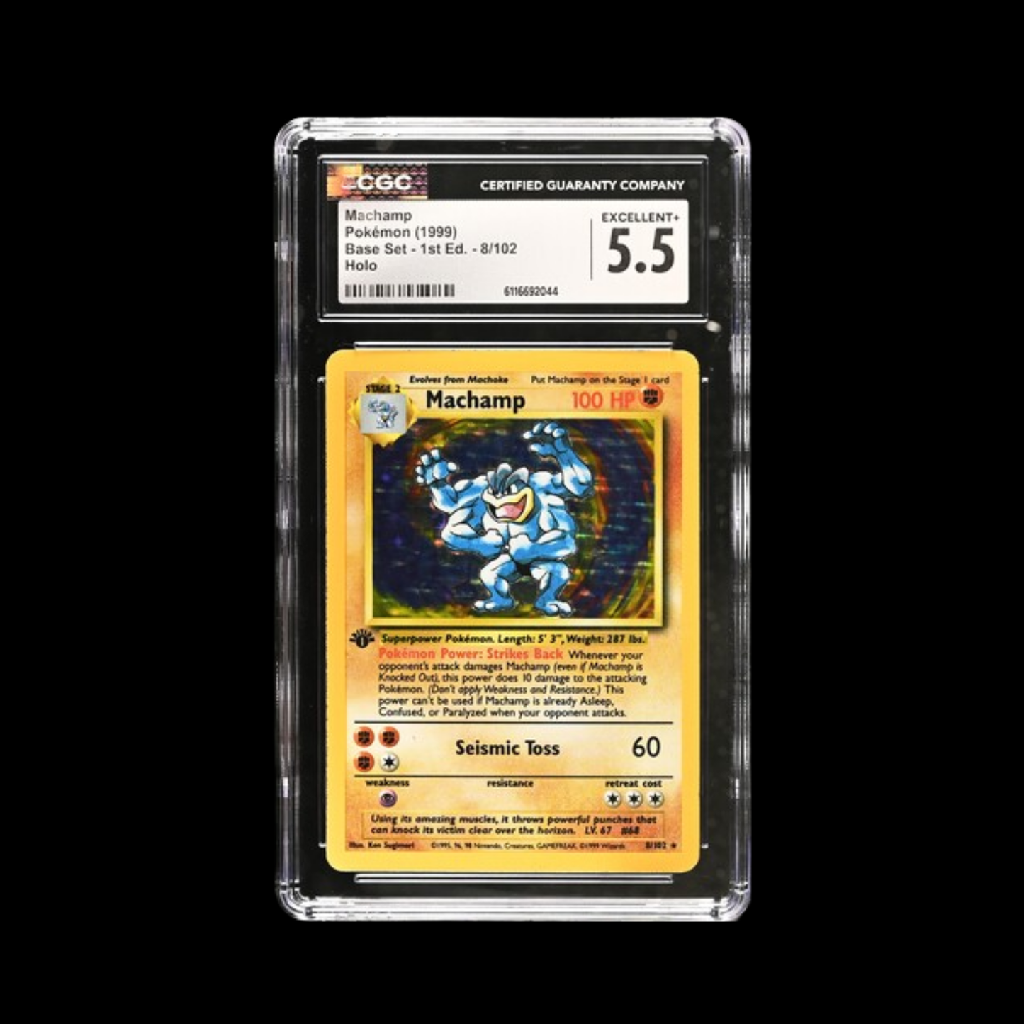 Pokemon Slab Machamp 1st Ed Holo CGC 5.5 1999