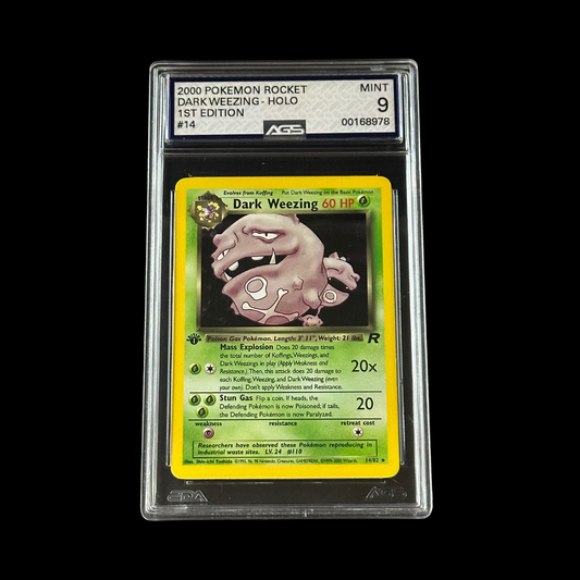 Pokemon Slab Dark Weezing 1st Edition Rocket Holo 14/82 AGS 9 Mint 2000