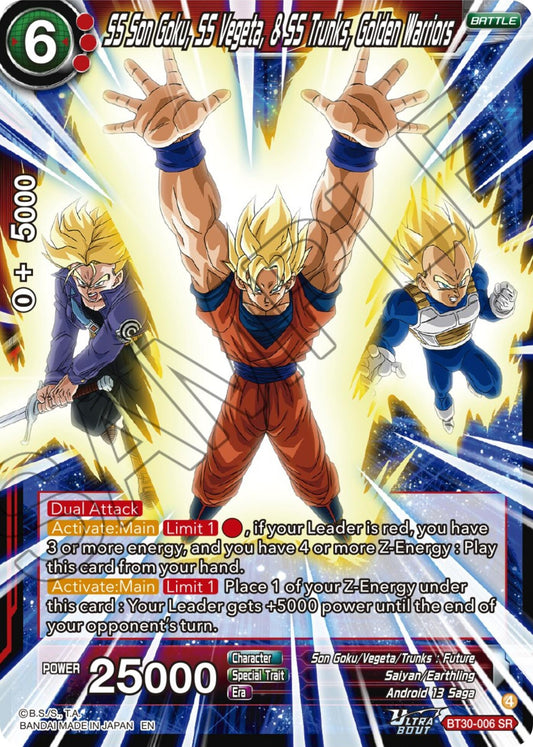 SS Son Goku, SS Vegeta, & SS Trunks, Golden Warriors (BT30-006) (BT30)