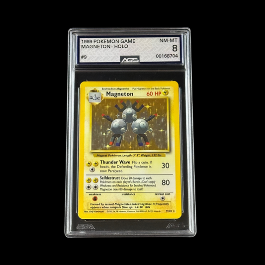 Pokemon Slab Magneton Base Set Holo 9/102 AGS 8 NM 2000