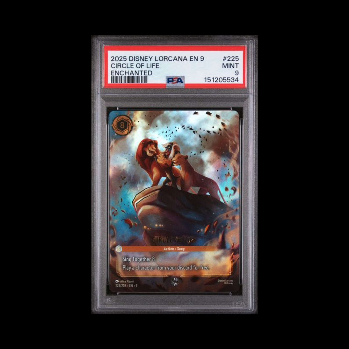 Disney Lorcana Slab Circle Of Life 225 PSA 9 Mint 2025