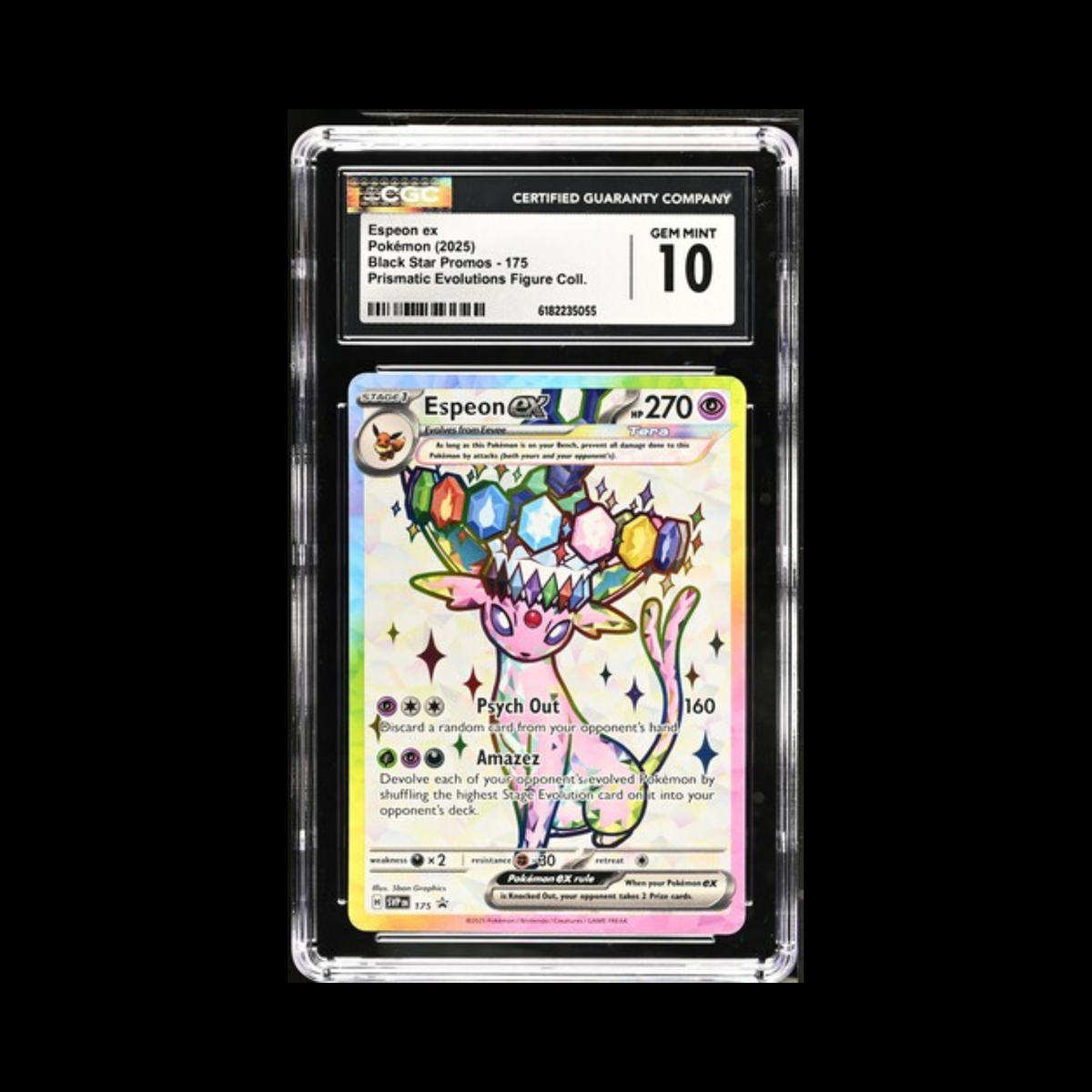 Pokemon Slab Espeon EX 175 CGC 10 Gem 2025
