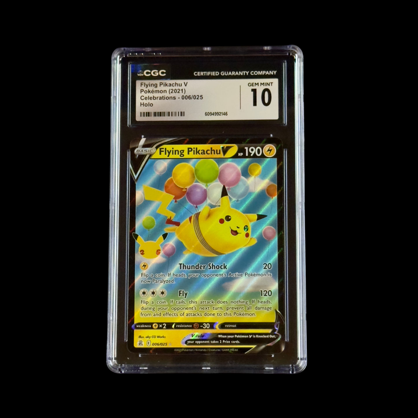 Pokemon Slab Pikachu 006 CGC 10 Gem 2021