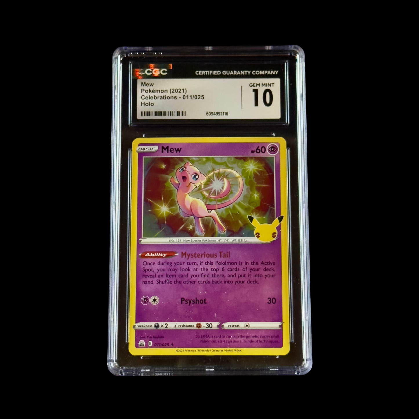 Pokemon Slab Mew 011 CGC 10 Gem 2021