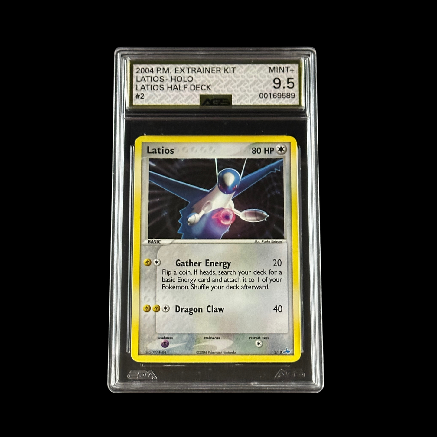 Pokemon Slab Latios EX Trainer Kit Holo 2/10 AGS 9.5 Mint+ 2004
