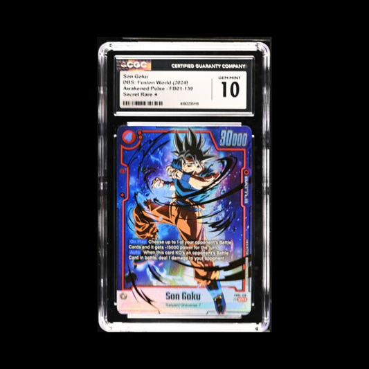 Dragon Ball Super Fusion World Slab Son Goku FB01-139 CGC 10 Gem 2024