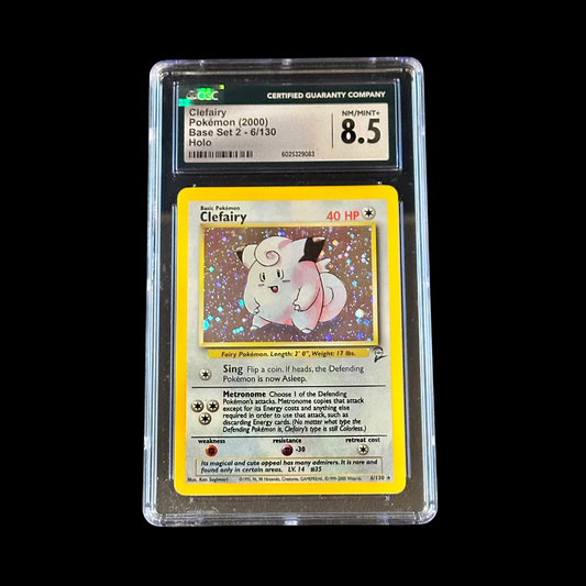 Pokemon Slab Clefairy Base Set 2 Holo 6/130 CGC 8.5 NM+ 2000