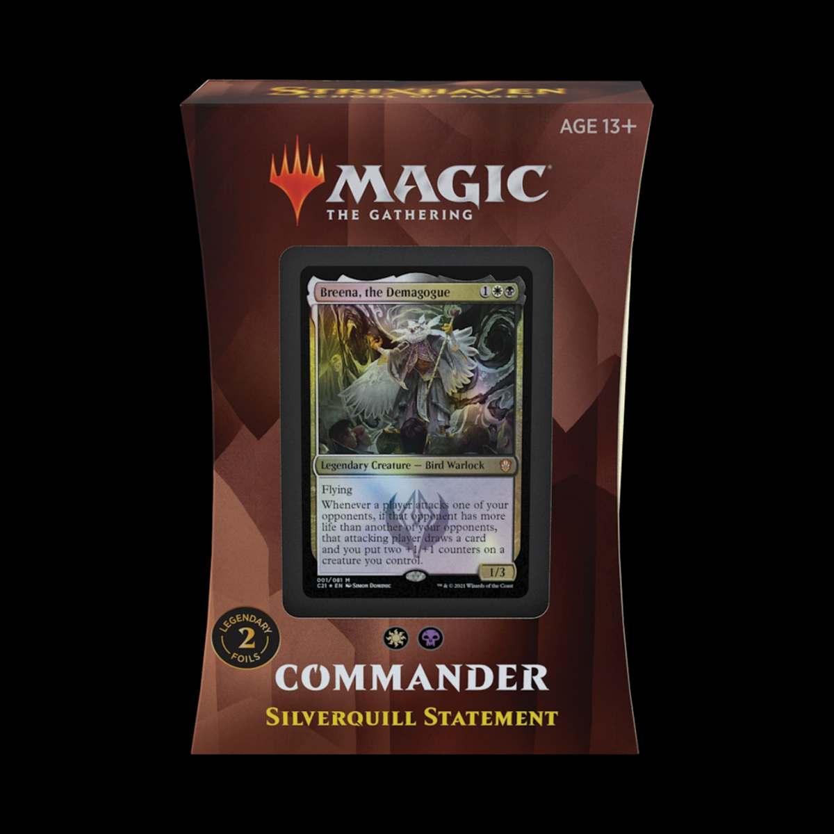 MTG Magic The Gathering Commander 2021 Silverquill Statement Commander Deck