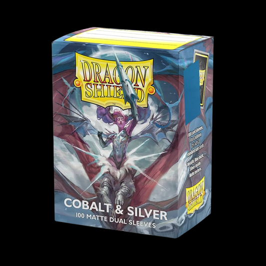 Dragon Shield Matte Dual Cobalt & Silver Sleeves 100x