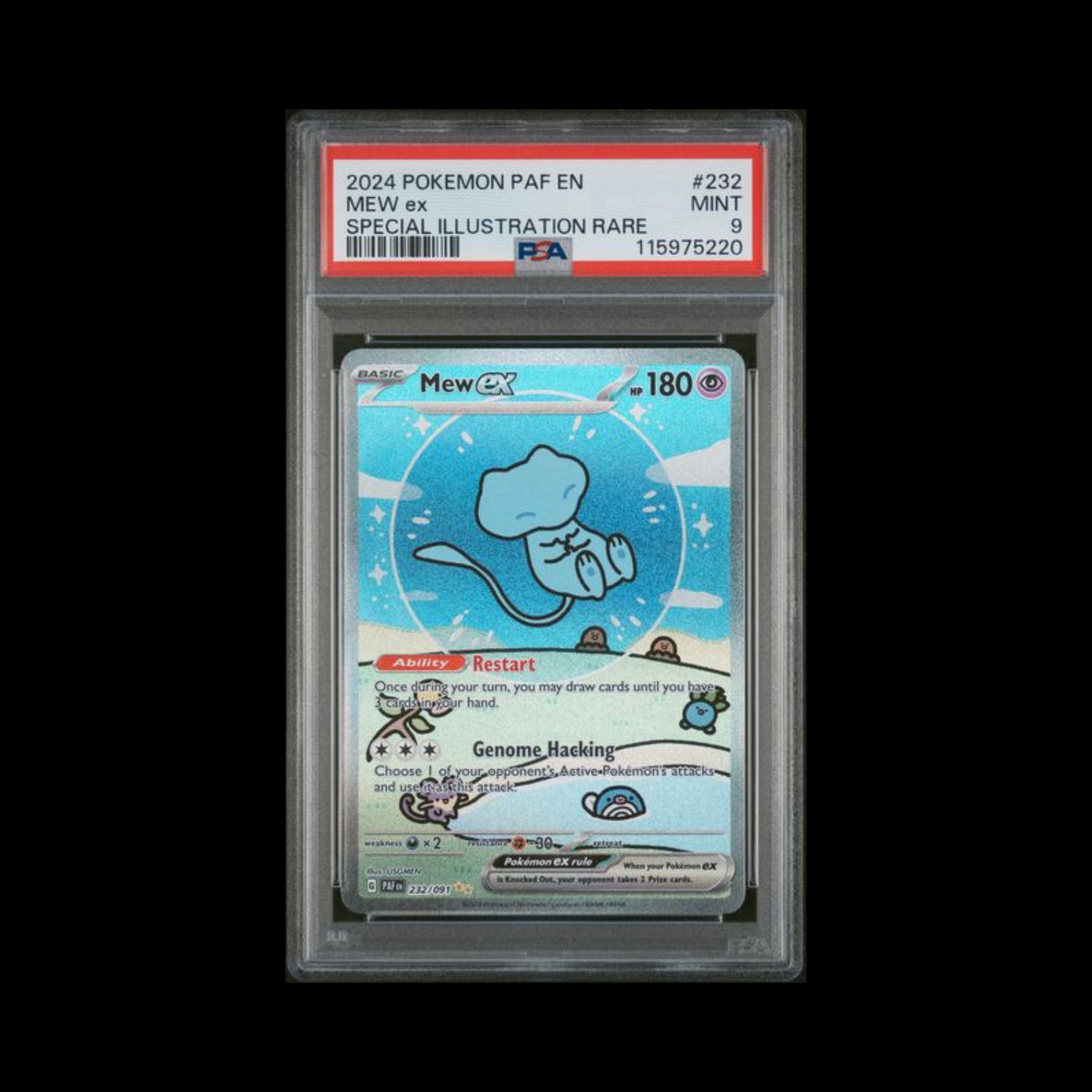 Pokemon Slab Mew EX 232 PSA 9 Mint 2024