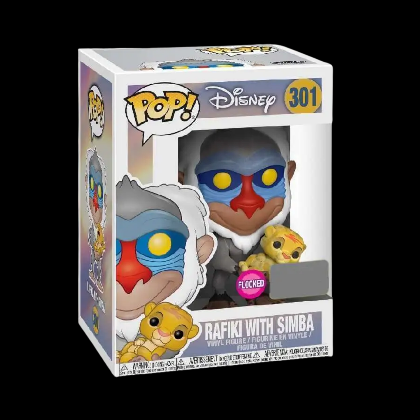 Disney Rafiki With Simba Funko Pop! Vinyl Figure #301 + Protector (Flocked – EXCLUSIVE)