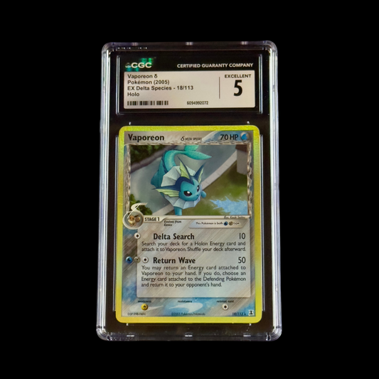 Pokemon Slab Vaporeon EX 18 CGC 5 EX 2005