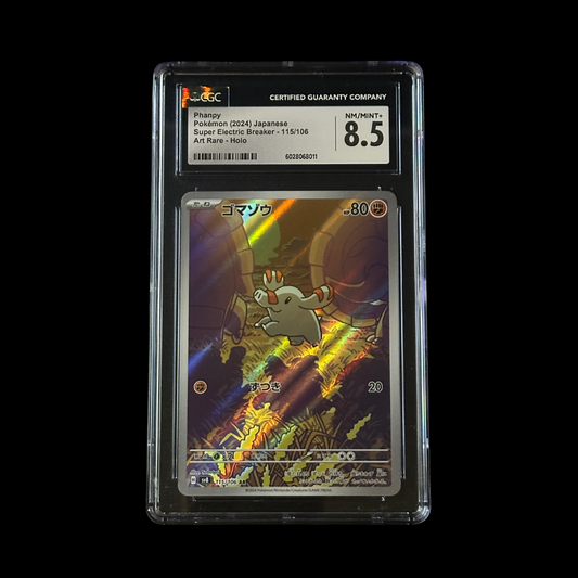 Pokemon JP Slab Phanpy Super Electric Breaker Art Rare Holo 115/106 CGC 8.5 NM+ 2024