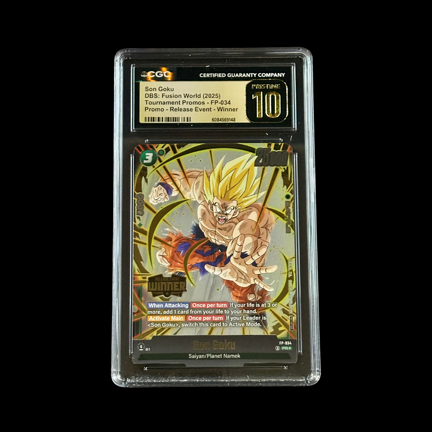 Dragon Ball Super Fusion World Slab Son Goku Event Winner FP-034 CGC Pristine 10 2025