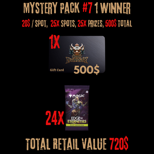 Mystery Pack #7 1X Winner, 20$/Spot, 25x Prizes, 220$ GIVEAWAY. December 17th, 18:15