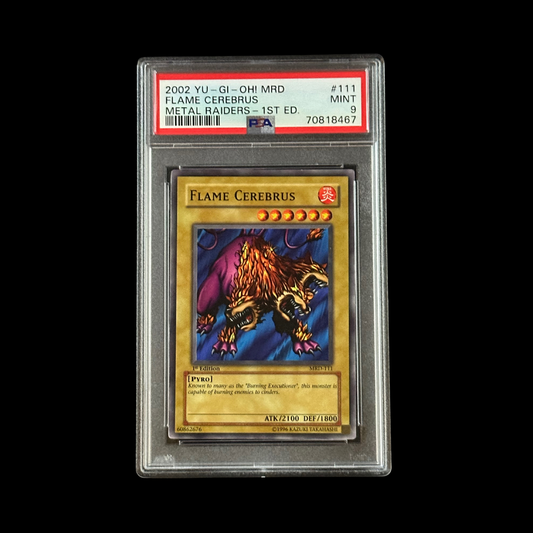 Yu-Gi-Oh! Slab Flame Cerebrus Metal Raiders 1st Edition MRD-111 PSA 9 Mint 2002