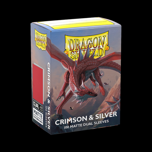 Dragon Shield Matte Dual Crimson & Silver Sleeves 100x