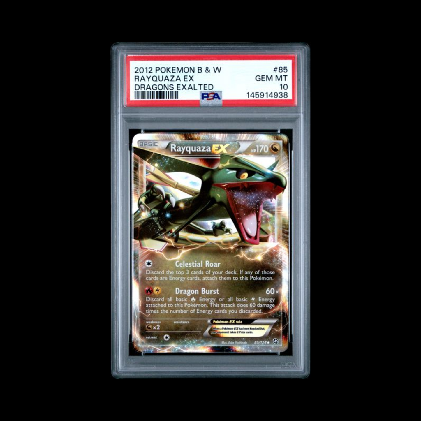 Pokemon Slab Rayquaza EX 85 PSA 10 Gem 2012