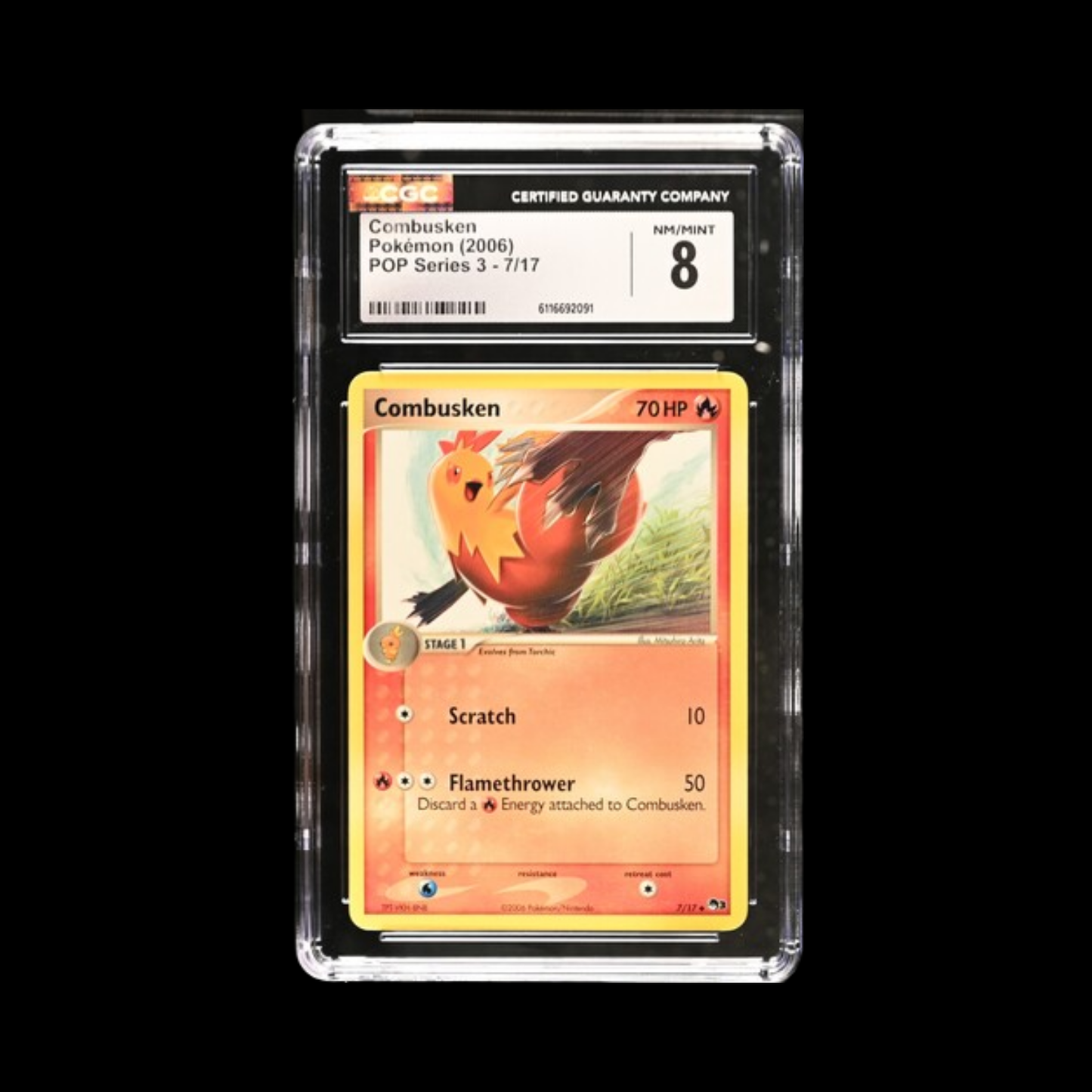 Pokemon Slab Combusken 3 Pop Series CGC 8 NM 2006