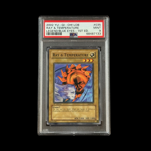 Yu-Gi-Oh! Slab Ray & Temperature 1st Edition LOB-035 PSA 9 Mint 2002
