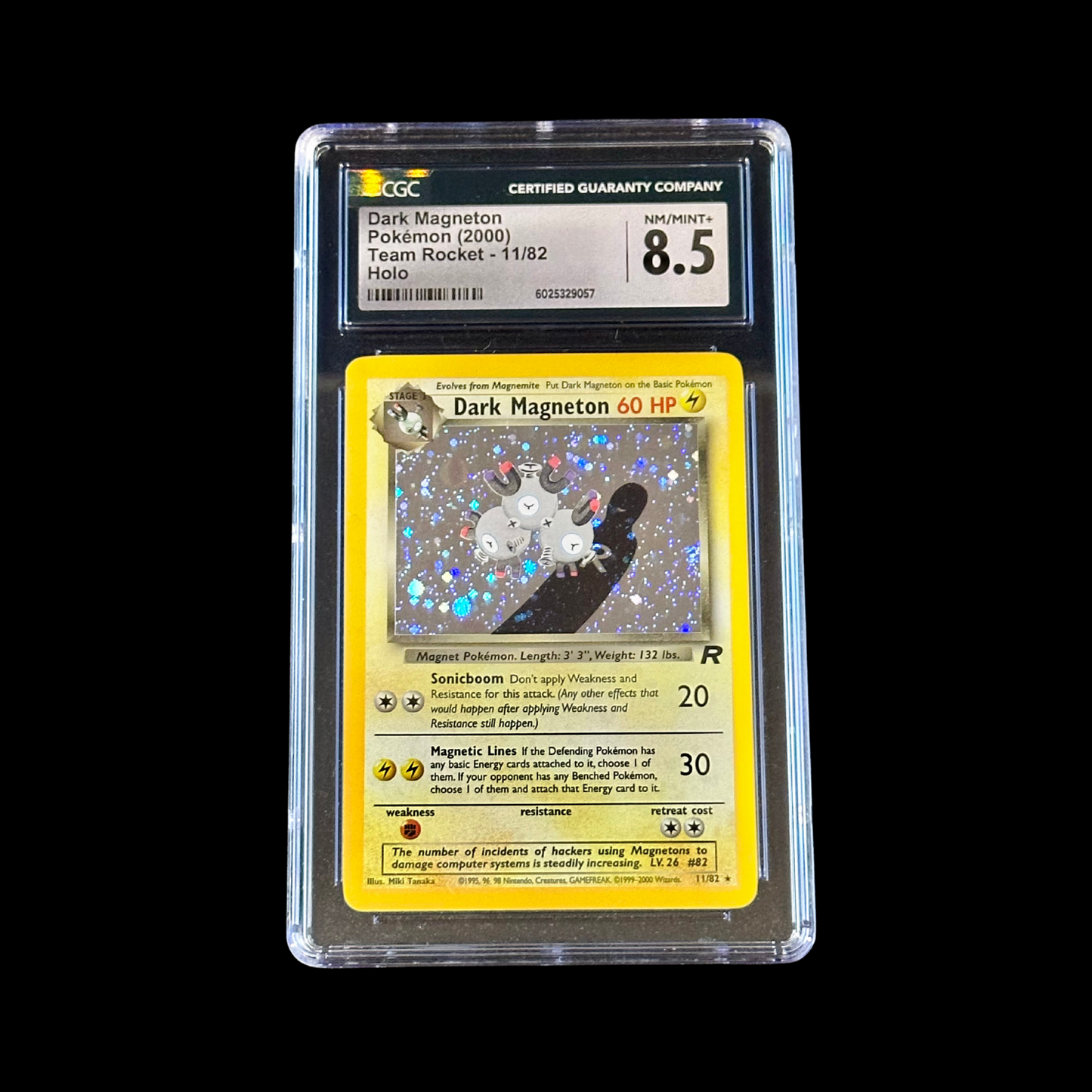 Pokemon Slab Dark Magneton Team Rocket Holo 11/82 CGC 8.5 NM+ 2000