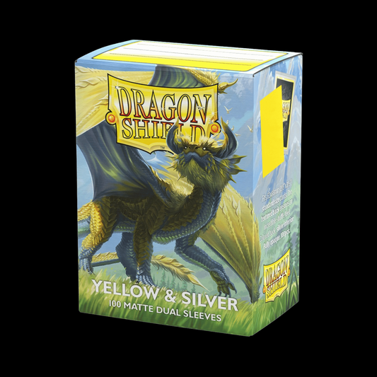Dragon Shield Matte Dual Yellow & Silver Sleeves 100x