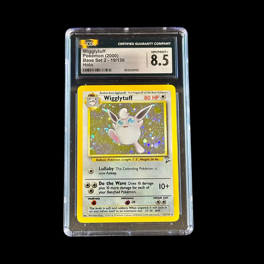 Pokemon Slab Wigglytuff Base Set 2 Holo 19/130 CGC 8.5 NM+ 2000