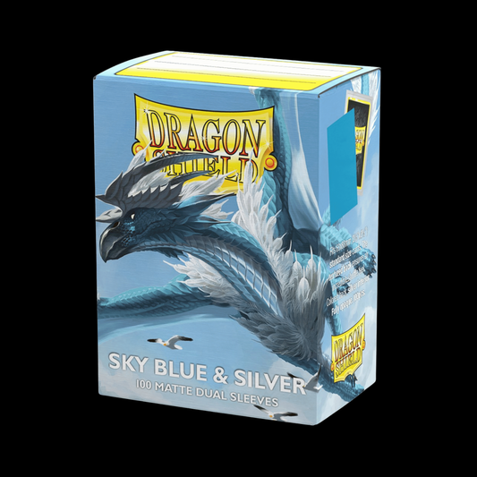 Dragon Shield Matte Dual Sky Blue & Silver Sleeves 100x