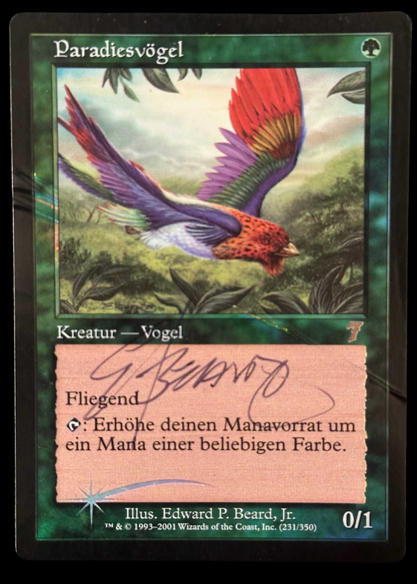 Birds Of Paradise German FOIL - SIGNED - DAMAGED (7th Edition)