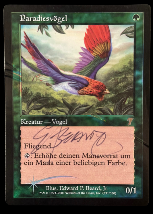 Birds Of Paradise German FOIL - SIGNED - DAMAGED (7th Edition)
