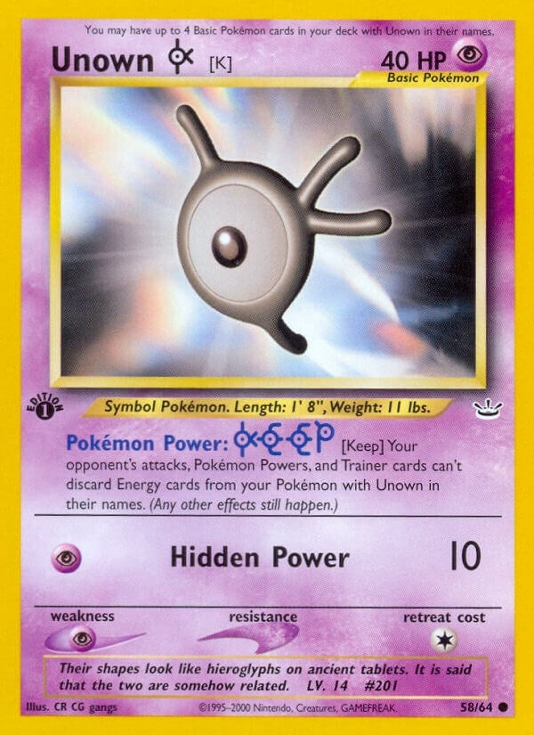 Unown [K] (58/64) (N3)