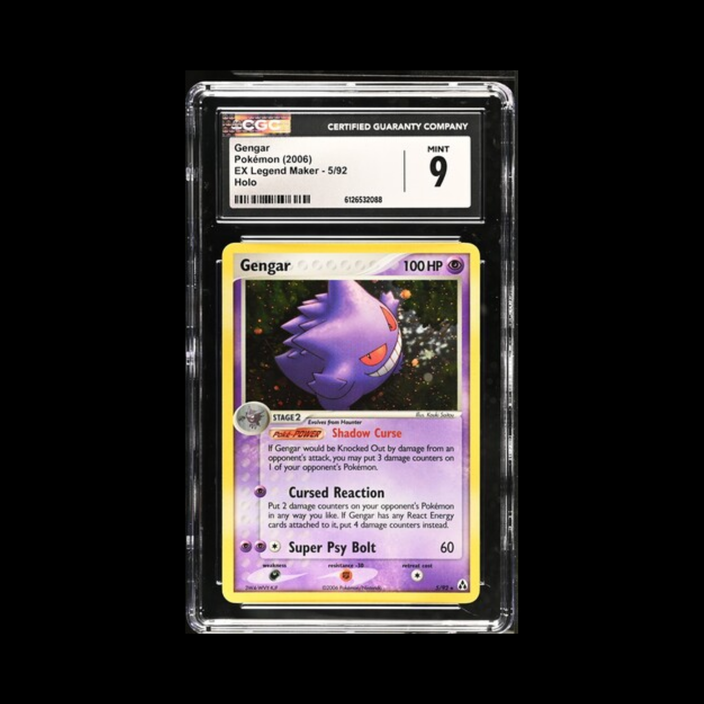Pokemon Slab Gengar 5/92 CGC 9 Mint 2006
