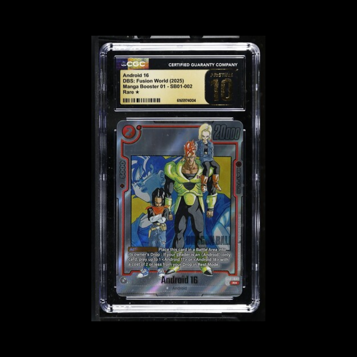Dragon Ball Super Fusion World Slab Android 16 SB01-002 CGC Pristine 10 2025