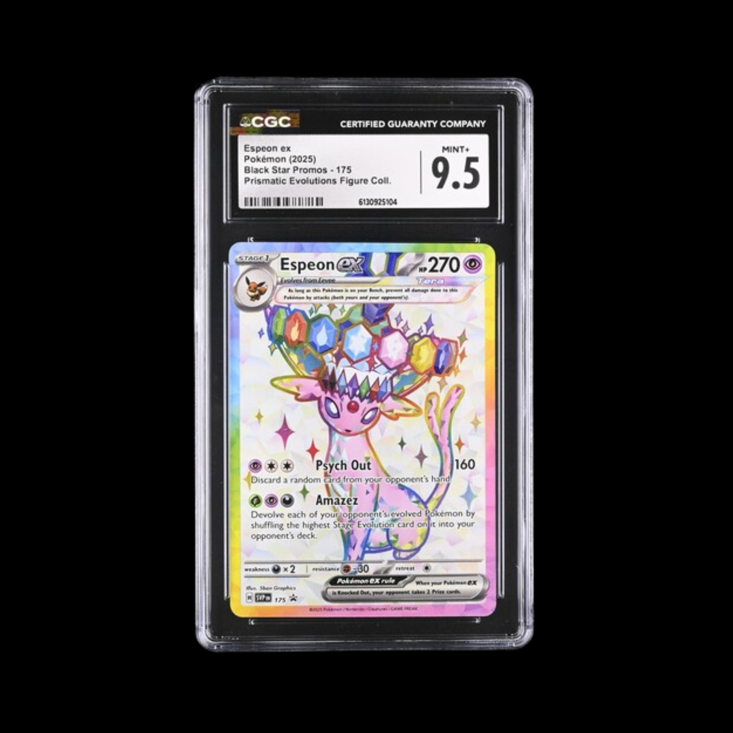 Pokemon Slab Espeon EX 175 CGC 9.5 Mint+ 2025