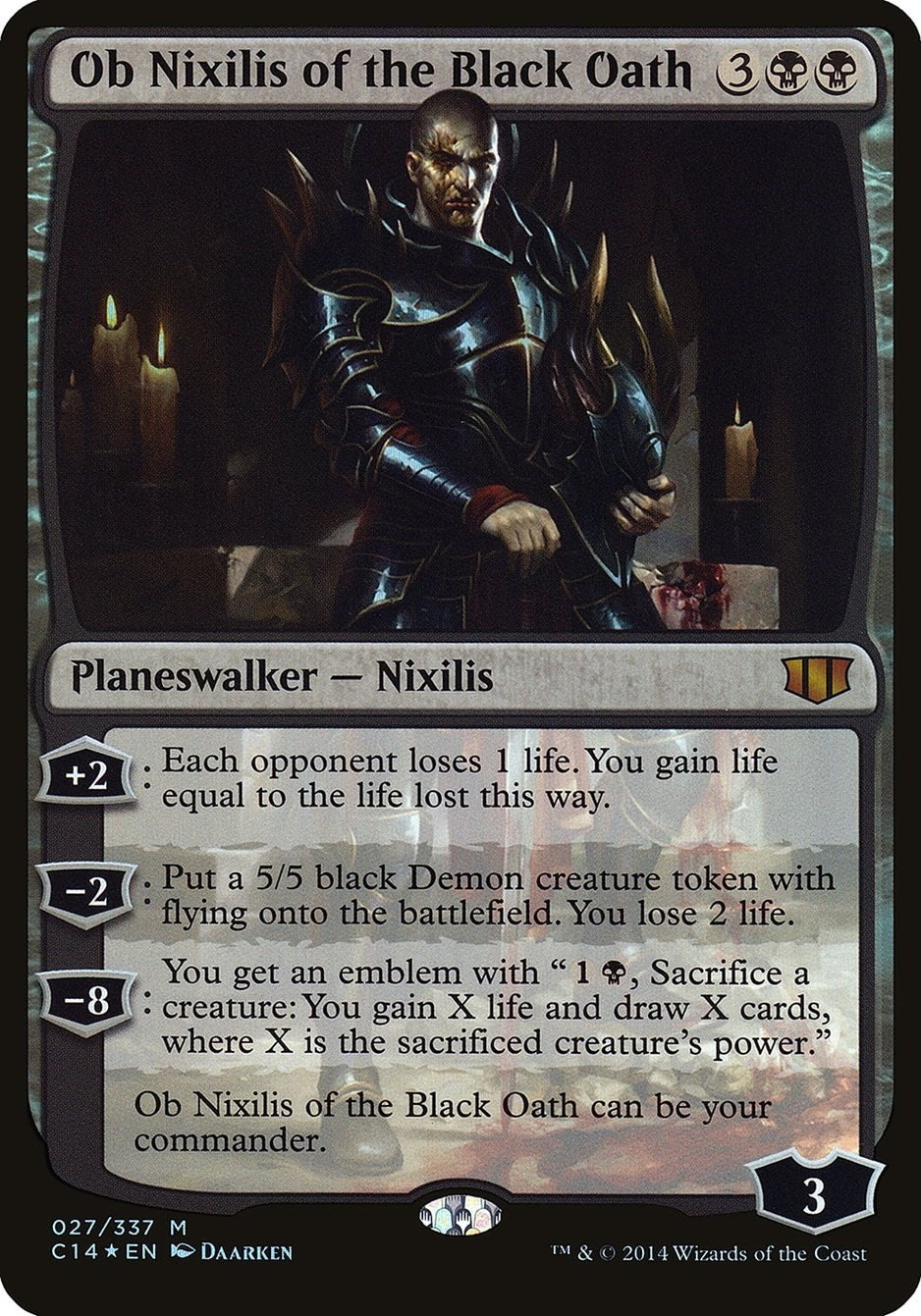 Ob Nixilis of the Black Oath (Commander 2014) (27) (OVER)