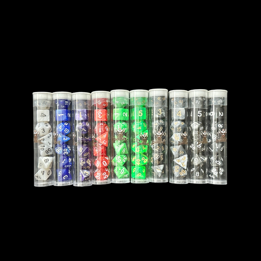 Jeu de 7x dés en acrylique DnD - Choisissez les couleurs