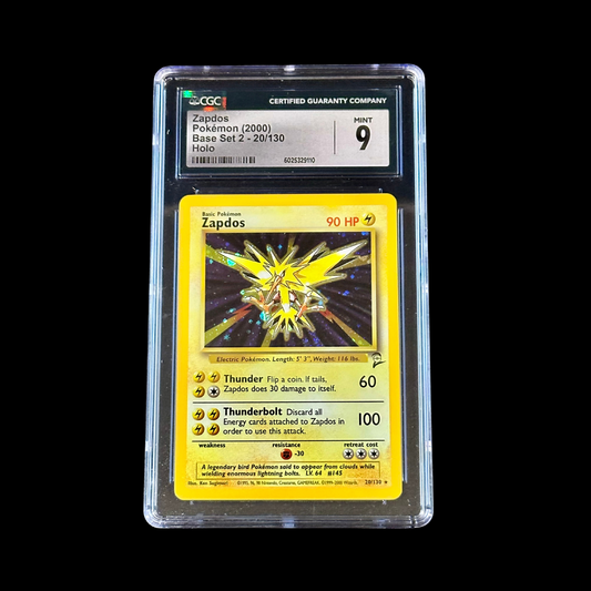 Pokemon Slab Zapdos Base Set 2 Holo 20/130 CGC 9 Mint 2000