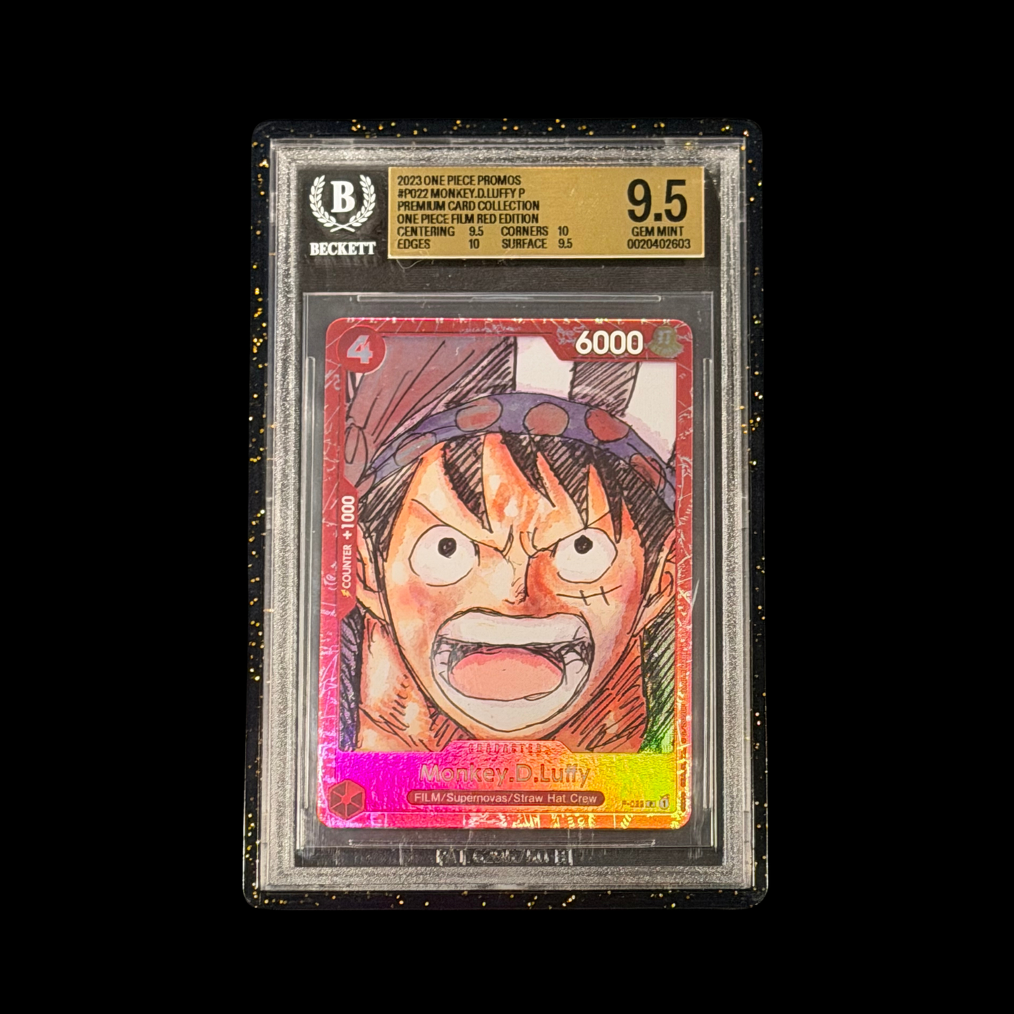 One Piece Slab Monkey.D.Luffy P-022 Red Edition BGS 9.5 Mint+ 2023