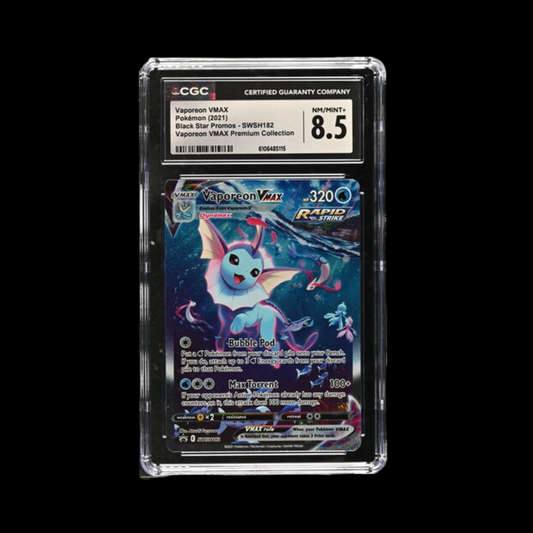 Pokemon Slab Vaporeon Vmax 182 2021 CGC 8.5 NM/Mint+