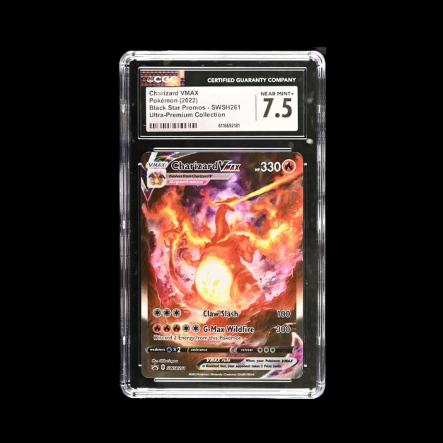 Pokemon Slab Charizard Vmax 261 2022 CGC 7.5 NM 2022