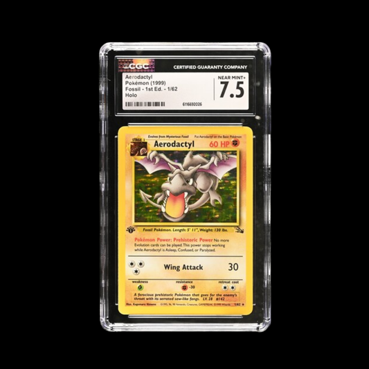 Pokemon Slab Aerodactyl 1st Ed Holo 1 CGC 7.5 NM 1999