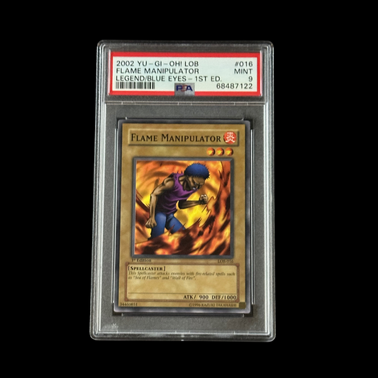 Yu-Gi-Oh! Slab Flame Manipulator 1st Edition LOB-016 PSA 9 Mint 2002