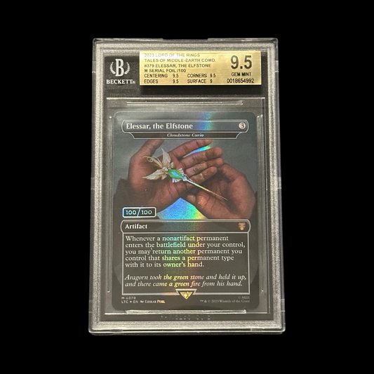 MTG Magic The Gathering Slab 100/100 Serialized Elessar, The Elfstone #379 Lord Of The Rings BGS 9.5 Mint 2023