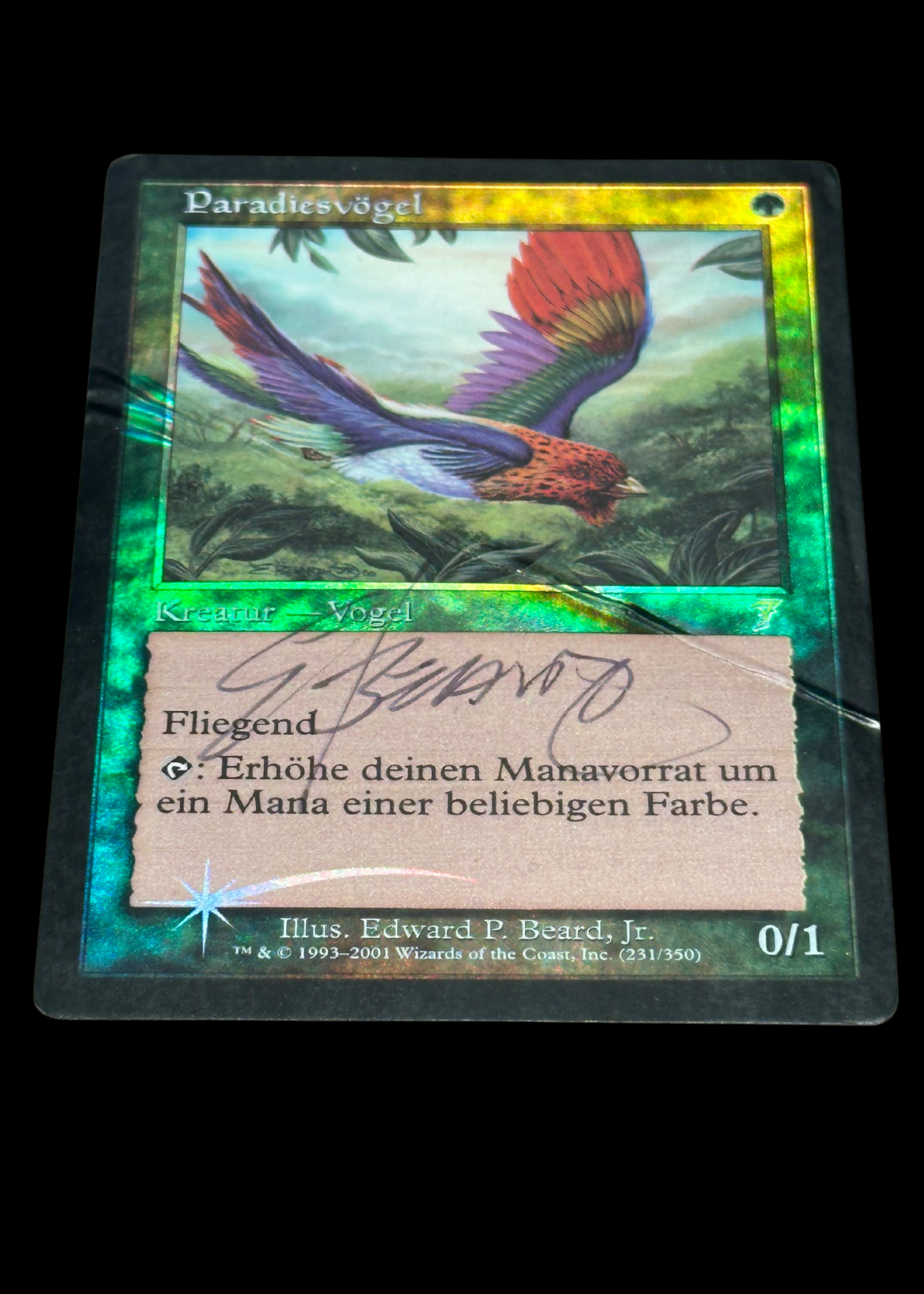 Birds Of Paradise German FOIL - SIGNED - DAMAGED (7th Edition)