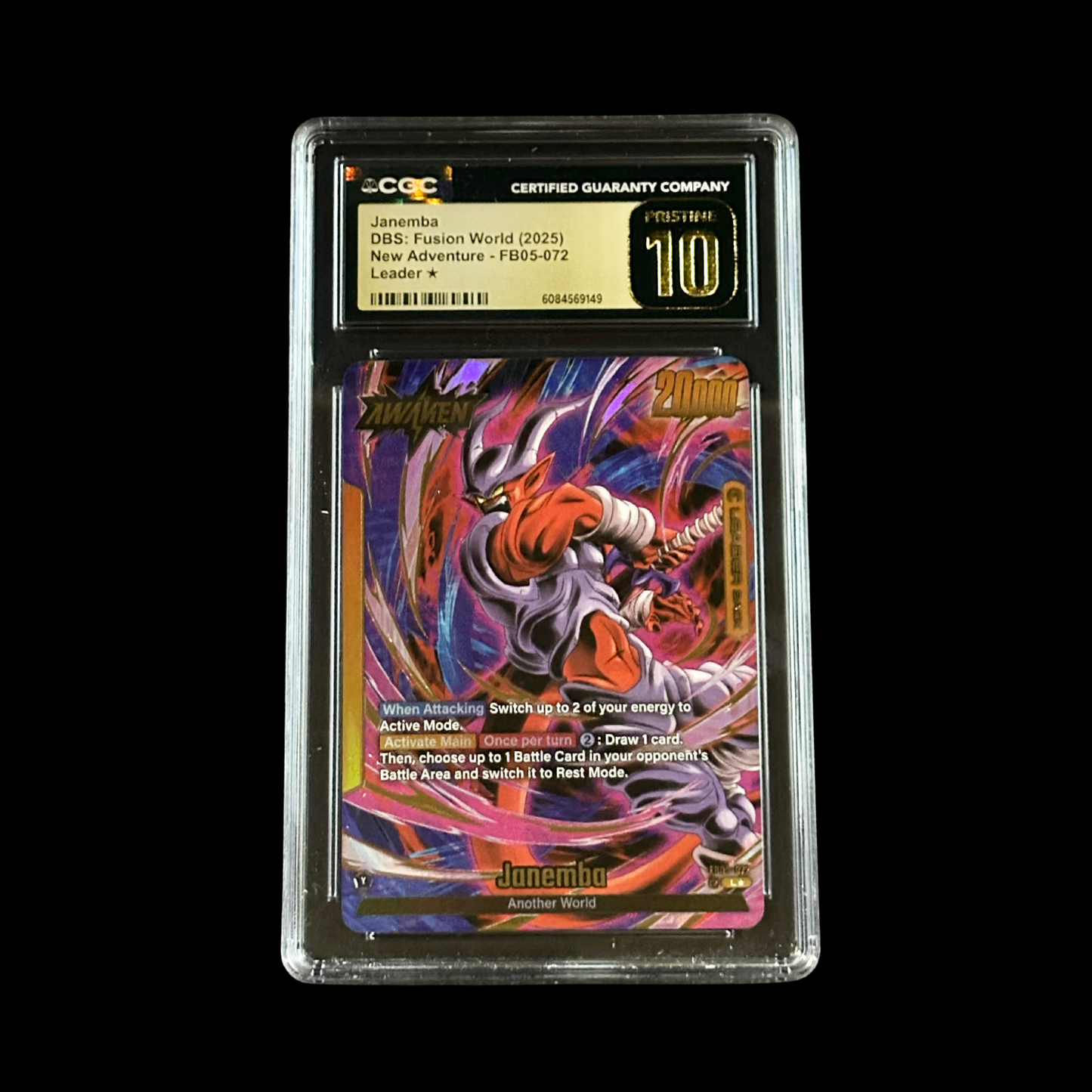 Dragon Ball Super Fusion World Slab Janemba FB05-072 CGC Pristine 10 2025