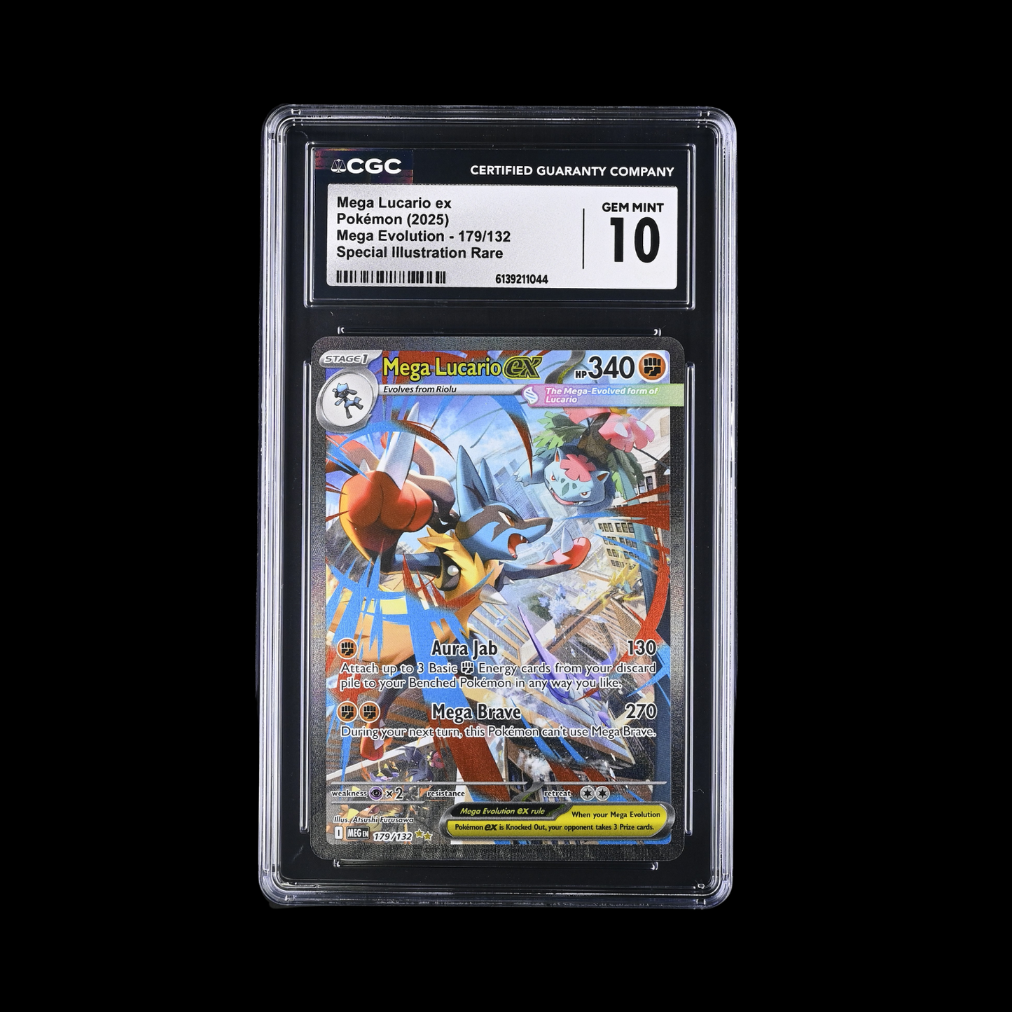 Pokemon Slab Mega Lucario EX 179 CGC 10 Gem 2025