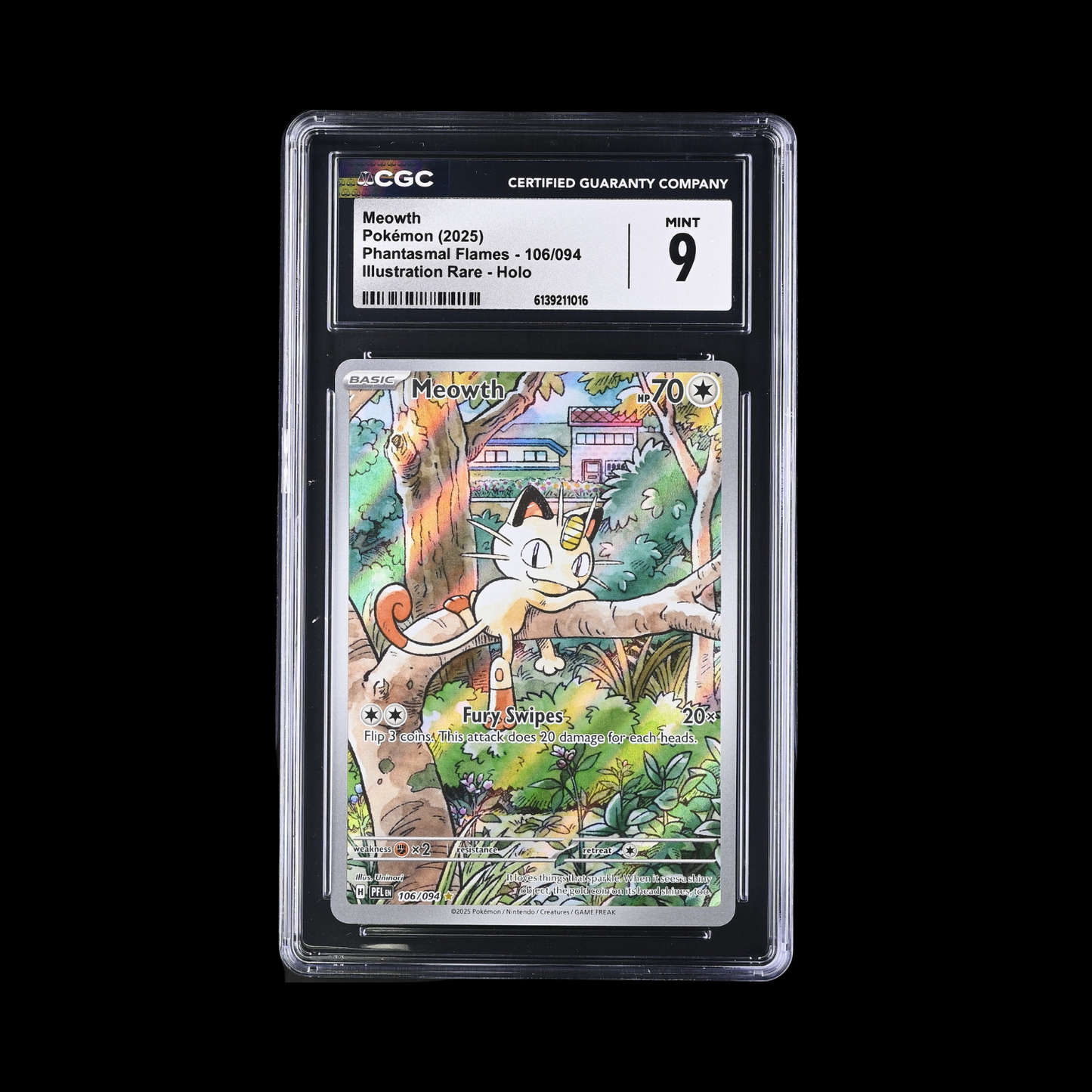 Pokemon Slab Meowth 106 CGC 9 Mint 2025