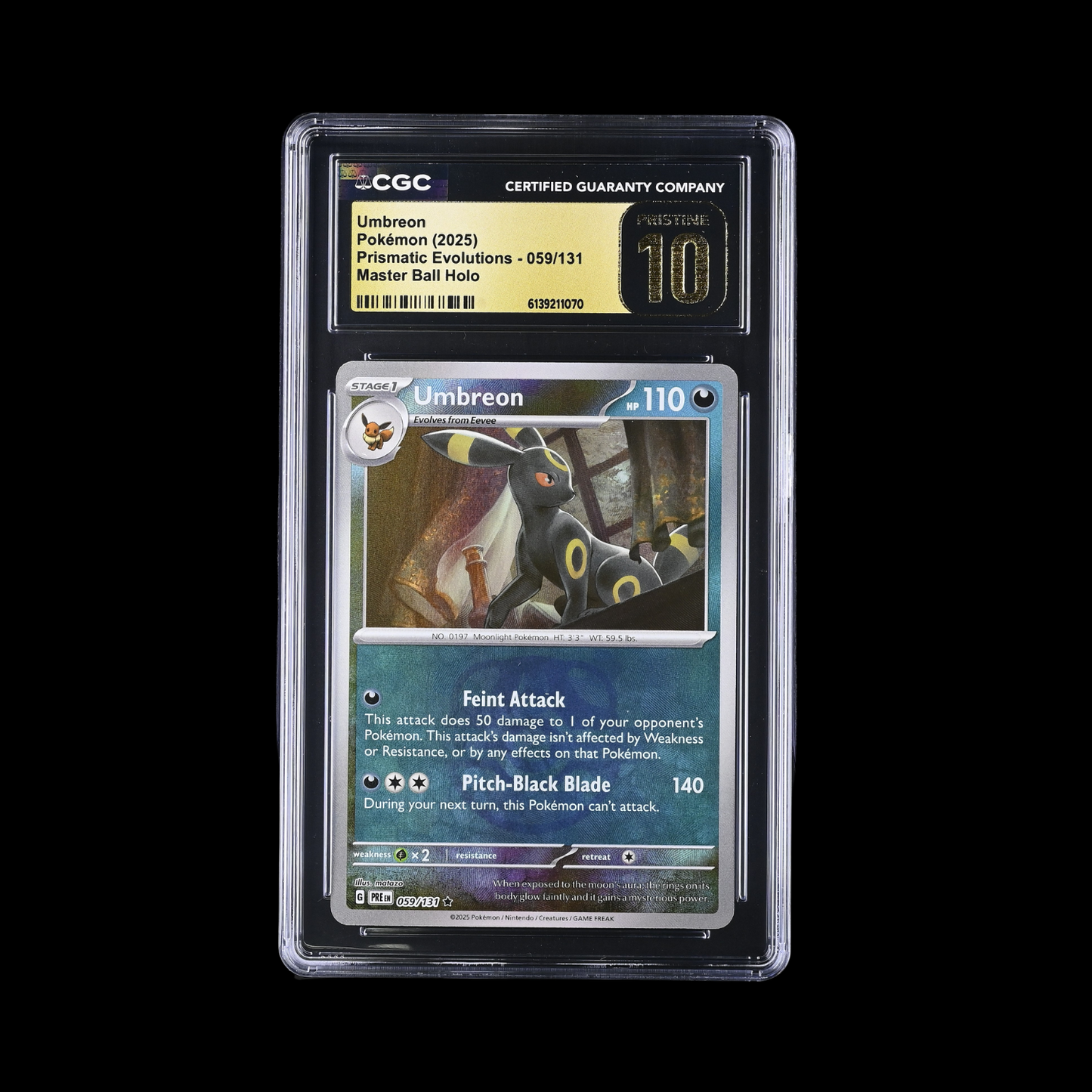 Pokemon Slab Umbreon Master Ball 059 CGC Pristine 10 2025