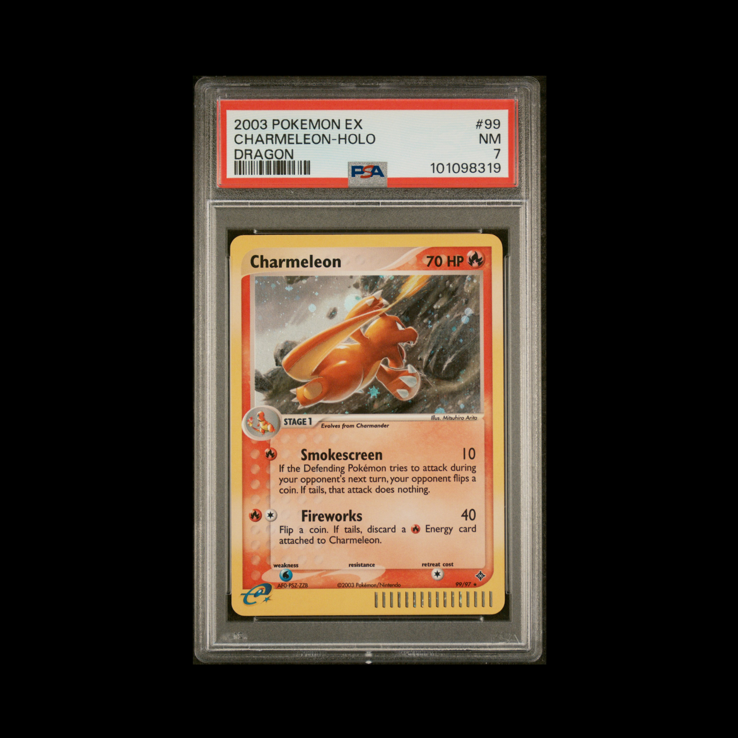 Pokemon Slab Charmeleon 99/97 Holo PSA 7 NM 2003