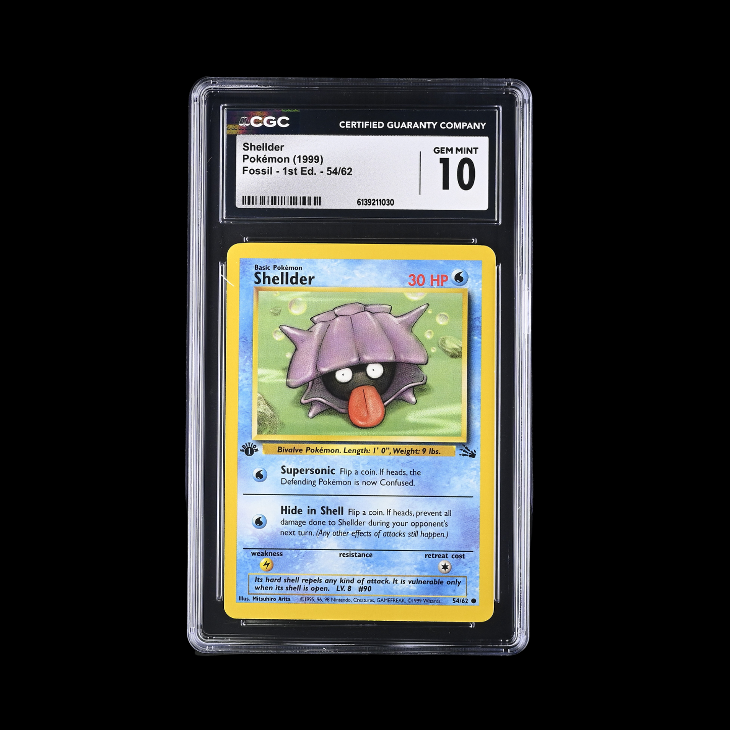 Pokemon Slab Shellder 54 1st Ed CGC 10 Gem 1999